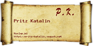 Pritz Katalin névjegykártya